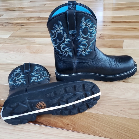Ariat Fat Baby Cowgirl Boots Size 8.5B  Black Padding Made For Comfort New - Picture 5 of 16